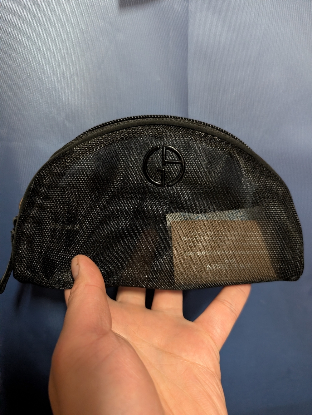 Brsnd New Giorgio Armani Black Mesh Toiletry Pouch